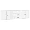 vidaXL Sideboards 3 Stk. Wei&szlig; Holzwerkstoff