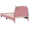 vidaXL Kinderbettgestell mit Kopfteil Rosa 90 x 190 cm Samt