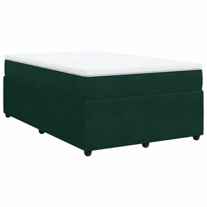 vidaXL Boxspringbett mit Matratze Dunkelgr&uuml;n 120x200 cm Samt