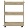 vidaXL Schrank mit Rollen Sonoma-Eiche 60x22x79 cm Holzwerkstoff