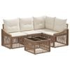 vidaXL Gartensofa-set 5 stk. Beige Poly-Rattan