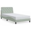vidaXL Bettgestell ohne Matratze Hellgrau 100x200 cm Samt
