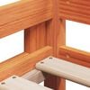 vidaXL Hochbett mit Dach Wachsbraun 75x190 cm Massivholz Kiefer