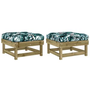 vidaXL Gartenhocker mit Kissen 2 Stk. Kiefernholz Impr&auml;gniert