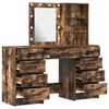 vidaXL Schminktisch 3 pcs Braun 40 x 41 x 135 cm Holzwerkstoff