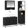 vidaXL Badezimmerm&ouml;bel-Set 3 pcs Schwarz Eichen-Optik Holzwerkstoff