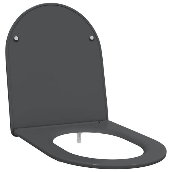 vidaXL Toilettensitz Anthrazit 44 x 36,4 x 3,4 cm Duroplast
