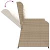 vidaXL 3-tlg. Garten-Lounge-Set mit Kissen Beige Poly Rattan