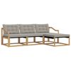 vidaXL Outdoor-Sofagarnitur 4 stk. 4-Sitzer Wei&szlig; und Hellgrau