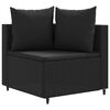 vidaXL 7-tlg. Garten-Sofagarnitur mit Kissen Schwarz Poly Rattan