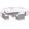 vidaXL 13-tlg. Garten-Sofagarnitur mit Kissen Grau Poly Rattan