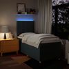 vidaXL Boxspringbett mit Matratze Blau 100x200 cm Stoff
