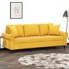 vidaXL 3-Sitzer-Sofa mit Kissen Hellgelb 180 cm Samt
