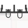 vidaXL Schiebet&uuml;rbeschlag-Set 183 cm Stahl Schwarz