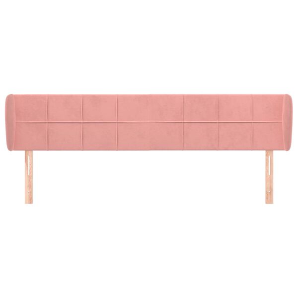 vidaXL Kopfteil mit Ohren Rosa 163x23x78/88 cm Samt