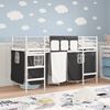 vidaXL Kinder Loft Bettgestell mit Vorh&auml;ngen Wei&szlig; und Schwarz