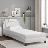 vidaXL Bett "Viana" mit Matratze Wei&szlig; 90x200 cm Kunstleder