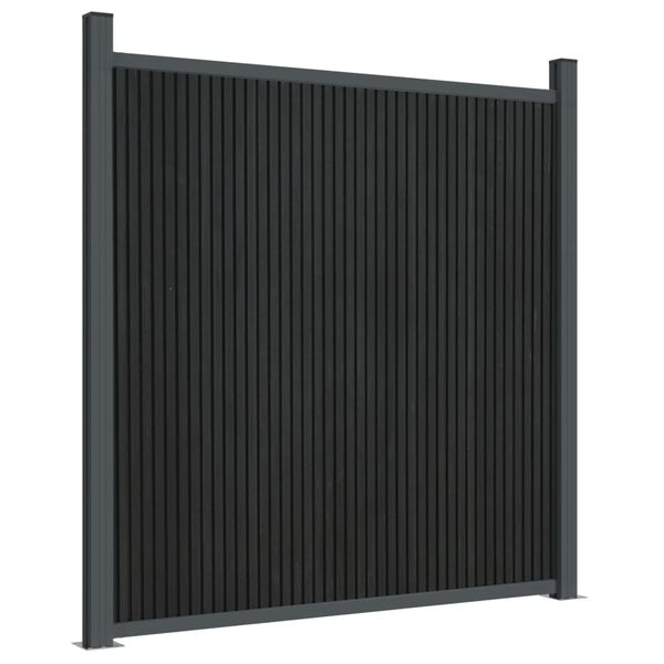 vidaXL Zaunelement Grau 1218x186 cm WPC