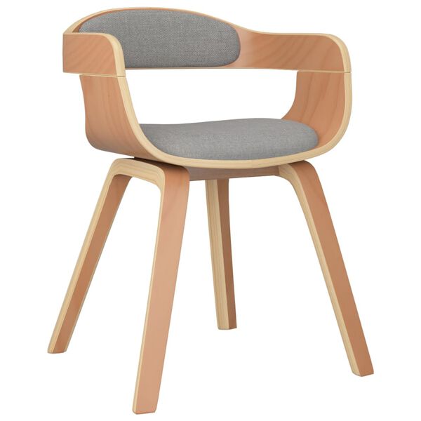 vidaXL Esszimmerst&uuml;hle 4 Stk. Taupe Bugholz und Stoff
