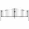 vidaXL Doppeltor mit Schloss Grau 400 x 199.5 cm Stahl