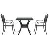 vidaXL Gartentisch Set 3 pcs Schwarz Gussaluminium