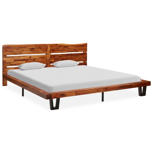 vidaXL Massivholzbett mit Baumkante Akazie 200 cm