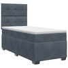 vidaXL Boxspringbett mit Matratze Dunkelgrau 90 x 190 cm Samt