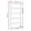vidaXL B&uuml;cherregal Grau 80x35x154 cm Massivholz Kiefer