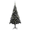 vidaXL K&uuml;nstlicher Weihnachtsbaum Beleuchtung & Kugeln Schwarz 240 cm