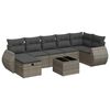 vidaXL 8-tlg. Garten-Sofagarnitur mit Kissen Grau Poly Rattan