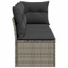 vidaXL Gartensofa mit Kissen 3-Sitzer Grau Poly Rattan