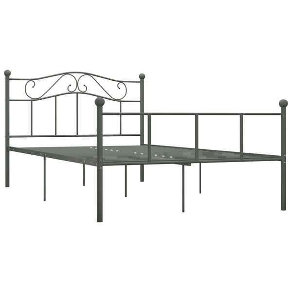vidaXL Bettgestell Grau Metall 140&times;200 cm