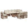 vidaXL Gartensofa-set 9 pcs Beige Poly-Rattan