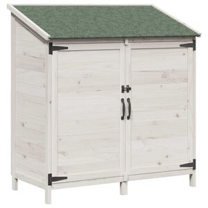vidaXL Gartenschuppen Wei&szlig; 106,5 x 56 x 113,5 cm Massivholz aus Fichte