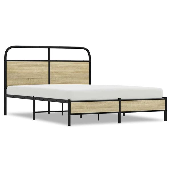 vidaXL Bettgestell ohne Matratze 140x190 cm Sonoma-Eiche Holzwerkstoff