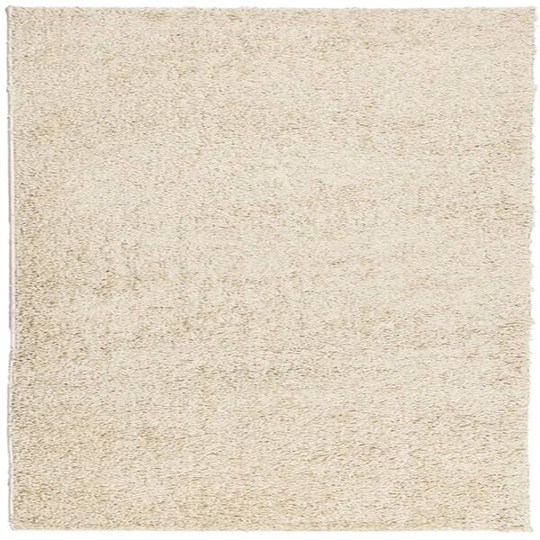 vidaXL Teppich Shaggy Hochflor Modern Golden 160x160 cm