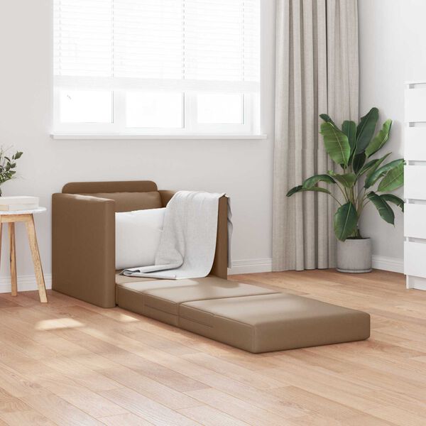 vidaXL Schlafsofa 60cm Cappuccino Kunstleder