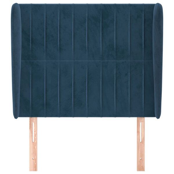 vidaXL Kopfteil mit Ohren Dunkelblau 93x23x118/128 cm Samt