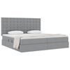 vidaXL Aufbewahrungsbett mit Matratze Hellgrau 200 x 200 cm Polyester