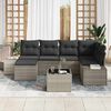 vidaXL Gartensofa-set mit Kissen 7 pcs Hellgrau Poly-Rattan