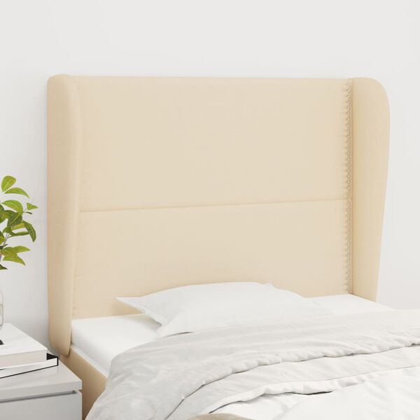 vidaXL Kopfteil mit Ohren Creme 83x23x118/128 cm Stoff