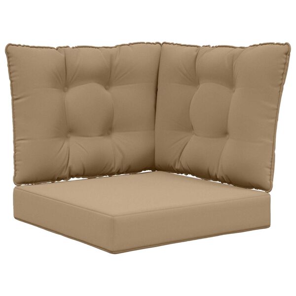 vidaXL Sofakissen f&uuml;r drau&szlig;en 3 pcs Taupe Polyester