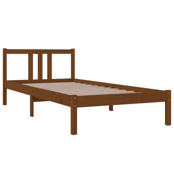 vidaXL Massivholzbett Honigbraun 90x200 cm