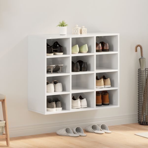 vidaXL Schuhschrank mit Regal Wei&szlig; 77,5 x 30 x 67 cm Holzwerkstoff