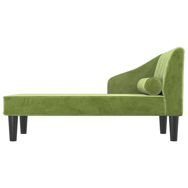 vidaXL Chaiselongue mit Nackenrolle Hellgr&uuml;n Samt