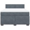 vidaXL Boxspringbett mit Matratze Dunkelgrau 160x200 cm Samt