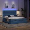 vidaXL Ottoman-Bett mit Matratzen & LEDs Blau 180x200 cm Stoff
