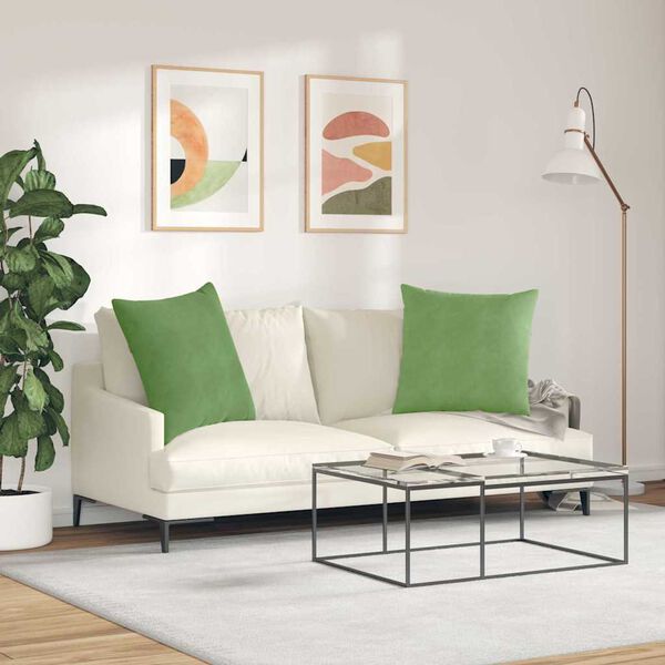 vidaXL Sofakissen 2 St&uuml;ck Hellgr&uuml;n 60 x 60 cm Cordstoff