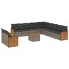 vidaXL 12-tlg. Garten-Sofagarnitur mit Kissen Grau Poly Rattan