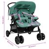 vidaXL Zwillingskinderwagen Grün Stahl